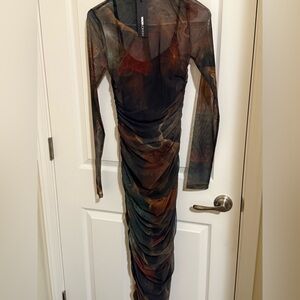 Fashion Nova Multicolor Long Sleeve Dress